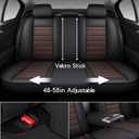 MINGBRON Car Seat Covers Full Set, Brown Car Seat Cover Lumbar Support, Car Seat Protector Waterproof, Nappa Leather Car Seat Cushion, Front Seats and Back Fit for Most Cars