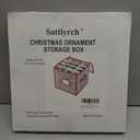 Sattiyrch Plastic Christmas Ornament Storage Box with Zippered Closure - Store up to 64 of the 3-inch Standard Christmas Ornaments, Xmas Ornaments Storage with Dividers & Two Handles