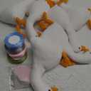 6 Set One Silly Goose Birthday Decor 1st Baby Shower Party Favor 11.8 Inch White Geese Plush Stuffed Animal with Mini Party Hats and Pink Blue Green Gray Ribbons for Kids Gift(Cute Goose)
