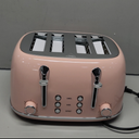 Mueller Retro Toaster 4 Slice with Extra Wide Slots Bagel, Defrost, and Cancel Function, 6 Browning Levels, Dual Independent Controls, Removable Crumb Tray and High Lift Levers, Pink