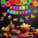 Cinco De Mayo Party Decorations, Preassembly Mexican Themed Fiesta Party Banner Decorations with Pinata Hanging Swirls, Fiesta Party Decor Supply