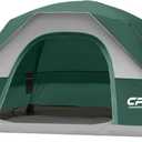 CAMPROS CP Camping Tent 4 Person, Waterproof Windproof Double Layer Dome Tent, Easy Setup with Large Mesh Windows & Wide Door for Outdoor Camping Backyard