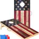 Solid Wood Vintage Cornhole Game Set, Two 4'x2'Cornhole Boards, 8 Cornhole Bags for Indoor and Outdoor Toss Games Competitions, Tournaments