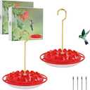 Hummingbird Feeders for Outdoors Hanging (2 Pack) 25 Feeding Ports 10 oz, Plastic Hummzinger Hummingbird Feeder, Bee-Proof Leak-Proof No Drip, Easy to Clean with Cleaning Brushes