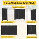 MAYOLIAH 4 Panel Privacy Screen Room Dividers 6FT Tall Portable Office Wall Divider for Rooms Separator 136"x20"x71", Black