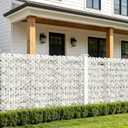 120x40in Privacy Screen for Fence Hydrangea Artificial Ivy Privacy Fence Panels Hedges Floral Wall Backdrop for Balcony Patio Garden Yard Pool Outdoor Decor (White)