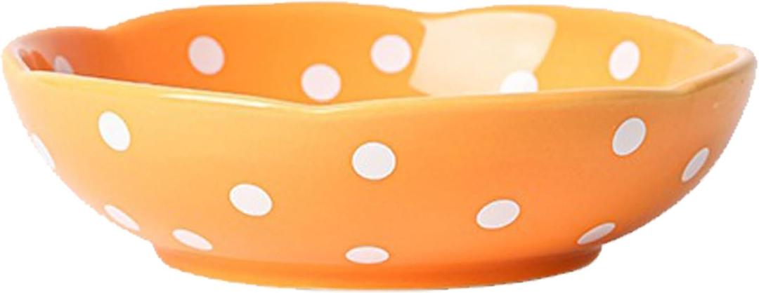 Basic Mushroom Cat Bowl, Cute Cat Bowls Whisker Friendly, Dishes Ceramic Cat Food Bowls, 6" Wide for Adult Cats, Small Dog, Yellow