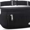 Entchin Fanny Pack for Women Men,Crossbody Belt Bag with 4-Zipper Pockets,Adjustable Waist Bag Pack,One of the Most Popular Travel Essential Gifts for Walking,Traveling,Cycling (Black)