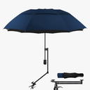 UPF 50+ Golf Umbrella with Adjustable Universal Clamp, Portable Umbrellas for Rain, Manual Open & Close, for Beach Chair, Golf Cart, Stroller, Bleacher, Patio, 53.2"