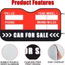 Jingmore for Sale Sign for Vehicle Windshield Sun Shade Quickly Sell Your Car or Truck Foldable Car Front Window Sunshade for Sun Visor Easily Seen Info on Dual Purpose(48 x 27.5 Inches,Classic)