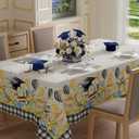 XCHI Watercolor Plaid Grad Cap Gift Flowers Balloon Stars Graduation Tablecloth Rectangle Table Cloth Table Covers for Indoor Dining Home Party Decorations 60x120 Inch