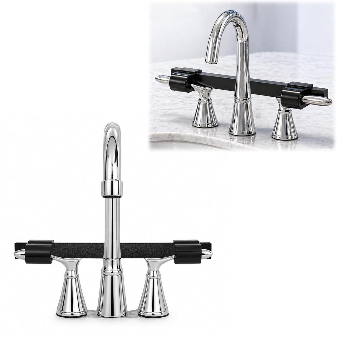THOUSAND SUNNY Faucet Handle Lock for Child & Pet Safety, Faucet Lock for Two Handle Faucets Bathroom Kitchen Tool-Free Faucet Handle Lock