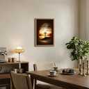 Framed Christian Cross Canvas Wall Art, Inspirational Religious Painting, Sunset Landscape Poster, Spiritual Decor for Home, Church, Office, or Prayer Room 16x24in
