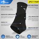 ABIRAM Ankle Brace for Men & Women - Adjustable Compression Sleeve with Wrap, Ion-Matrix Support for Sprained Ankle, Plantar Fasciitis, Achilles Tendonitis Relief - Breathable Gear for Running, Sports, Large
