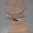 11.4in Game Spinning Wheel, Wooden Raffle Spin Wheel Game with Stand Roulette Fortune Wheel Erasable Prize Tabletop Spinner for Wedding Engagement Party School Family Games Baby Shower(Style 1)