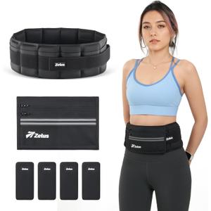 ZELUS Weighted Belt, 0-10 lb Z-Fit Adjustable Weighted Belt for Men Women with 12 Removable Silicone Soft Iron Blocks, 36.2-51.2 in Waist Adjustable Waistband for Training Walking Yoga