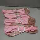 Newwiee 108 Pcs Rose Gold Sequin Chair Sashes and Table Runners, 96 Sequin Chair Bows, 12 Glitter Table Runners for Birthday Party Wedding Banquet Holiday Decorations