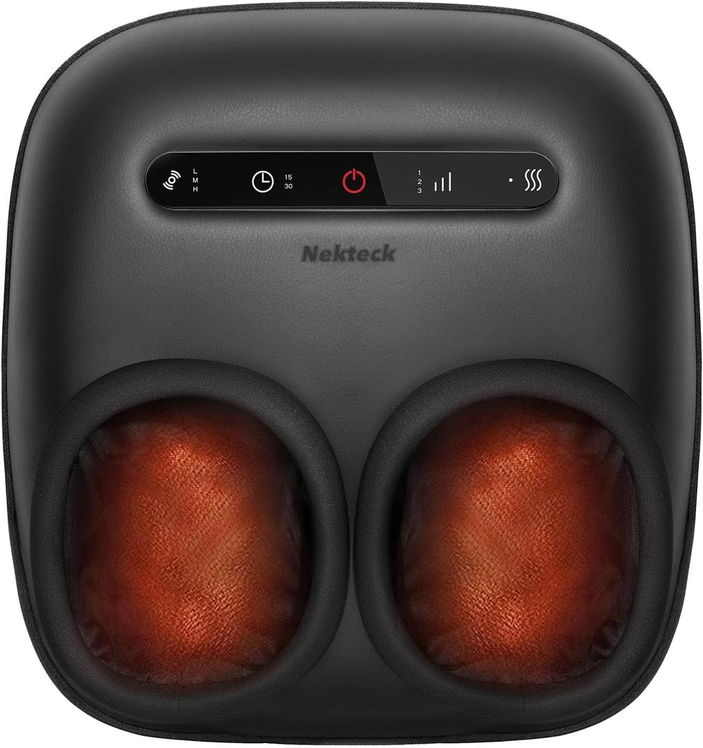 Nekteck Foot Massager with Heat [2026 Upgraded], Electric Shiatsu Foot Massage Machine for Circulation, Plantar Fasciitis & Neuropathy, 3 Intensity Levels, FSA Eligible Gifts for Men & Women