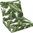 LVTXIII Outdoor/Indoor Deep Seat Cushion Patio Seat and Back Cushion Set All-Weather Replacement Chair Cushion for Chairs Sofa and Coach, 24"x24"x4", Palms Green
