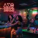 Dst Sorority Neon Sign for Wall Decor Dst Neon Light for She Shed Dimmable Greek Sorority Paraphernalia Light Up for Party Living Room Bedroom Birthday Gift for College Women Size13.7 * 10.8In(P140)