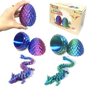 2 Pack Dragon Eggs with Dragon Inside, Dragon Egg Fidget Toy, 3D Dragon Eggs with Dragon Inside, Mystery Dragon Egg, 3D Printed Dragon Egg, Stocking Easter Basket Stuffers