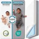 Dual Sided Baby Crib Mattress, 5 Inch Thick Soft & Firm Memory Foam Breathable Toddler Mattress, 4 in1 Standard Baby Bed Mattresses with Removable Washable Cover 52x27.6x5 - Gray