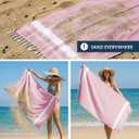 LANE LINEN Turkish Beach Towel Set of 4 - Beach Towels, Pre-Washed Pool Towel, Extra Large Beach Towel, Quick Dry & Sand Free, Absorbent Travel Towel, 39"x71" - Candy Pink