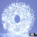 YEGUO 165ft 500 LED White Christmas Lights Outdoor Waterproof, Clear Wire String Lights Indoor, Twinkle Tree Lights Plug in with Timer Memory