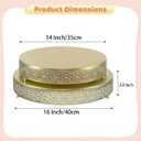 2 Pcs Metal Cake Stand,14" 16" Large Round Cupcake Dessert Stand Cake Display Holder Decor for Wedding Party Birthday Baby Showers Anniversary Cake Pedestal Display Plate,Gold (14 Inch+16 Inch)