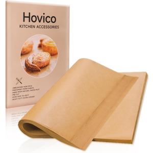 Hovico 130PCS Parchment Paper Baking Sheets, 9x13 Inch, Precut Non-Stick Parchment Sheets for Baking, Grilling, Air Fryer, Steaming, and More (Unbleached) - Perfect for BBQ, Picnic, Festival, Bread
