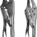 Lichamp Locking Pliers Set - 10 inch Curved Jaw and 9 inch Long Nose Vise Pliers, Vise Grips for Automotive, Plumbing, Metalworking