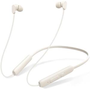 TONEMAC N18 Neckband Bluetooth Earbuds, Wireless Bluetooth 5.2 Headphones with Microphone, Ultra-Lightweight Comfort, IPX7 Waterproof, Deep Bass Strong Beat, 20H Playtime, Magnetic Earphones, White