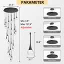 cenozo 24 Light Modern Glam Crystal Chandelier for High Ceiling LED Dimmable Ceiling Pendant Light Staircase Foyer Enterway Living Room Chandelier Lighting Antique Black