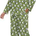 PrinStory Fluffy Pajamas for Women Set Winter Fleece Pajama Sets Warm Fuzzy Pjs Flannel 2 Piece Lounge Sets with Pockets (Green, S)