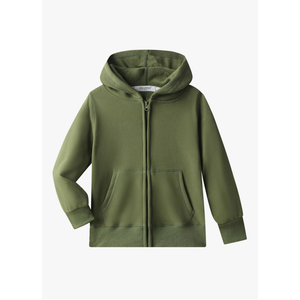 DILBYKE Boys Girls Hoodies Hooded Sweatshirts Solid Fleece Hoodie Classic Full Zipper Top Plush Cotton (4T)