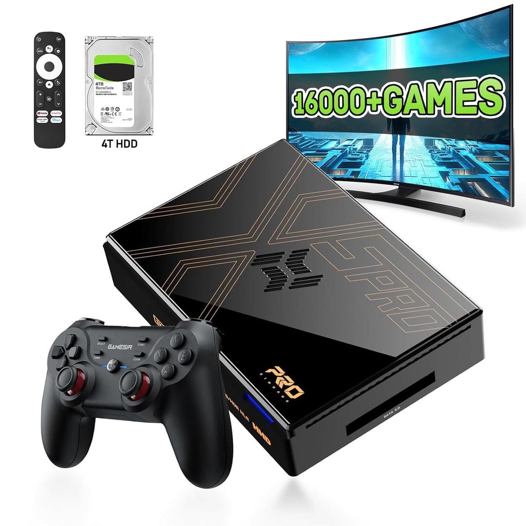 Kinhank Super Console X5 PRO Retro Game Console with 16000+Games with Game&TV System,BT 5.0,Rock Chip RK3588S,SATA 3.1,Wireless Controllers