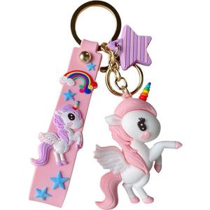 HAIQILIN Unicorn Keychain for backpack (Pink)