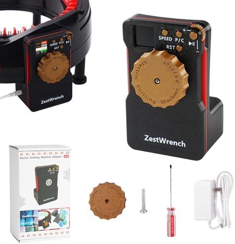 [2025 Upgrade] ZestWrench Electric Knitting Machine Adapter for addi Express King Size Knitting Machine 46 Needles,addi Knitting Machine Automatic Accessories，LCD Panel & Row Counter