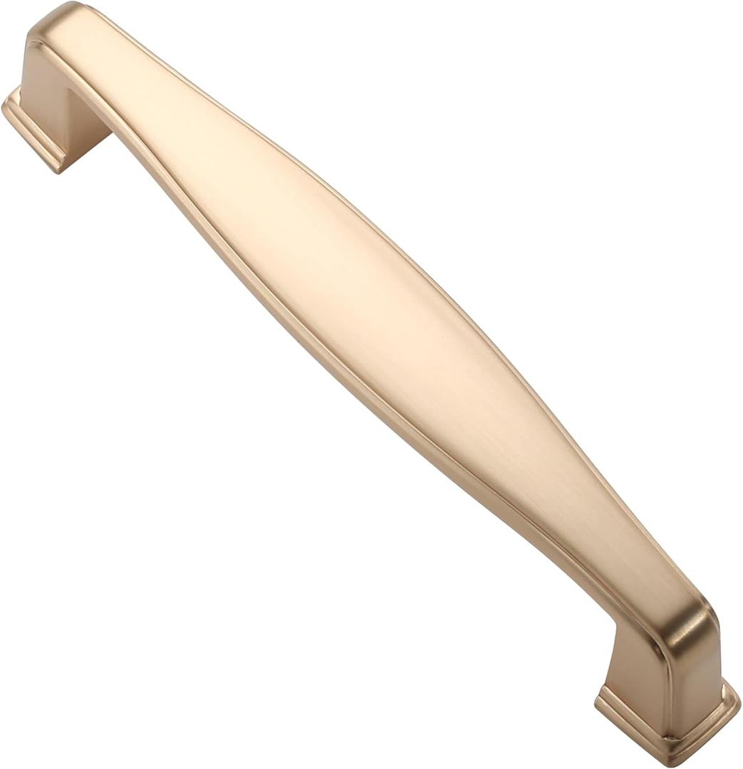 Alzassbg 10 Pack Brushed Brass Cabinet Pulls, 3-3/4 Inch(96mm) Hole Centers Cabinet Handles Kitchen Hardware for Cabinets and Drawer AL3073BB