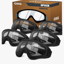 OXG 5 Pairs Motorcycle Goggles for Youth Men Women, ATV Ski Goggles Anti-UV Dustproof Windproof Dirt Bike Goggles Fit Helmet