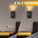 ZEROUNO Plug in Wall Sconce with Switch LED Bedside Lamp Bedroom Wall Mounted Reading Light with USB Port Wall Lighting 3000K Black