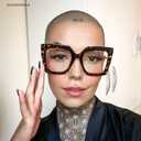 VOOGLAM Square Blue Light Blocking Glasses for Women Oversized Thick Fashion Eyewear with Pearl Inlay Arm Anti Eyestrain UV (Tortoise/Gold)