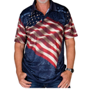 TheFlagshirt Men's Patriotic Performance Golf American Flag Classic Fit Polo Shirt, Large