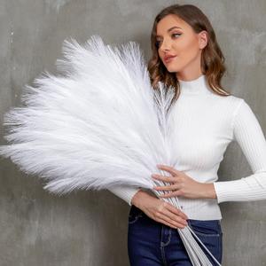 Faux Pampas Grass, 9 PCS 37''/3.1FT Tall Fluffy Fake Pompas Floral, Large Artificial Pompous Grass Branches for Floor Vase Fillers, Boho Farmhouse Room Wedding Decor (White)