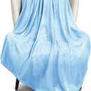 Exclusivo Mezcla Fleece Ice Blue Throw Blanket for Couch, Sofa, Super Soft and Warm Blankets, All Season, Cozy, Plush, Lightweight, 50x60 Inches