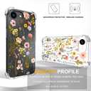 Compatible for iPhone 16e Cases with Design, Cute Transparent Phone Case for Women Girls Girly with Heavy Duty Protective Bumper (Clear Watercolor Floral)