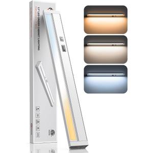 Matane Dimmable LED Under Cabinet Lighting Wired, 17inch 11W 720LM, Hardwired/Plug-in Installation, 3CCT Color Selectable, 120V Under Counter Lights for Kitchen, ETL Listed