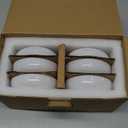 famiware Nature Ceramic Soy Sauce Dish, Dipping Bowls Set of 6, 3 oz Dipping Sauce Bowls/Dishes/Cups/Plates, Small Serving Bowls for Side Dishes, Condiments, Sushi, Appetizer, Dessert, Snowy White