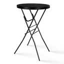 Byliable Cocktail Table 28in High Top Round Folding Indoor Outdoor, Plastic Bar Height Foldable Bistro Tall Table for Party, Patio, Dining Room, Kitchen, Events, Removable Locking Legs, Black