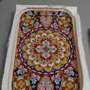 vancasso Serving Platters Set of 3, 16"/14"/12" Inch Rectangular Trays - Serving Platter Extra Large, Ceramic Bohemian Serving Dish for Entertaining Food, Microwave & Dishwasher Safe, Colorful missing 1